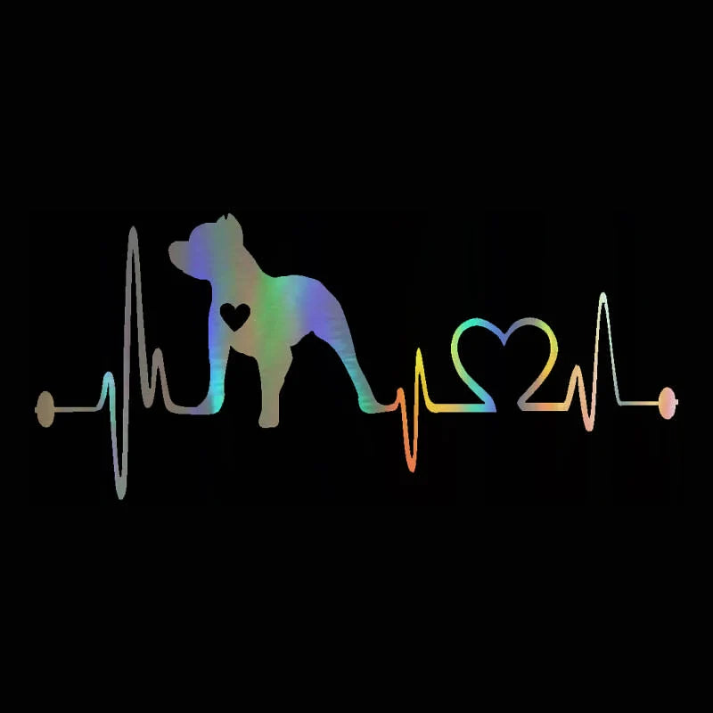 Pitbull In My Heart Vinyl Car Decal Stickers-Laser-2pcs-8