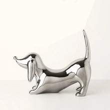 Load image into Gallery viewer, Play Pose Electroplated Large Silver Dachshund Resin Statue-Dachshund-6