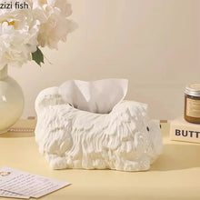 Load image into Gallery viewer, Play Pose Maltese Ceramic Tissue Box Statue-4