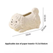 Load image into Gallery viewer, Play Pose Maltese Ceramic Tissue Box Statue-6