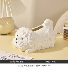 Load image into Gallery viewer, Play Pose Maltese Ceramic Tissue Box Statue-9