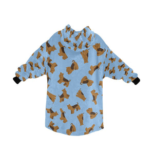 Playful Airedale Terrier Love Blanket Hoodie-15