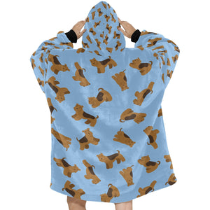 Playful Airedale Terrier Love Blanket Hoodie-16