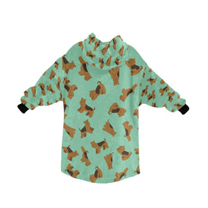 Playful Airedale Terrier Love Blanket Hoodie-23