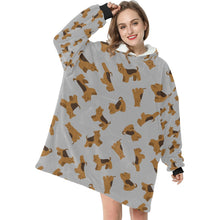 Load image into Gallery viewer, Playful Airedale Terrier Love Blanket Hoodie-31