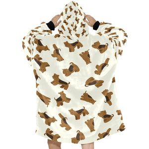 Playful Airedale Terrier Love Blanket Hoodie-5