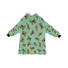 Load image into Gallery viewer, Playful Airedale Terrier Love Blanket Hoodie-MediumAquaMarine-ONE SIZE-21