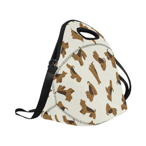 Playful Airedale Terrier Love Neoprene Lunch Bag-12