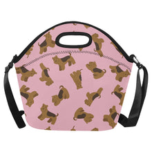 Load image into Gallery viewer, Playful Airedale Terrier Love Neoprene Lunch Bag-Light Pink-ONESIZE-3
