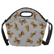 Load image into Gallery viewer, Playful Airedale Terrier Love Neoprene Lunch Bag-Parisian Gray-ONESIZE-9