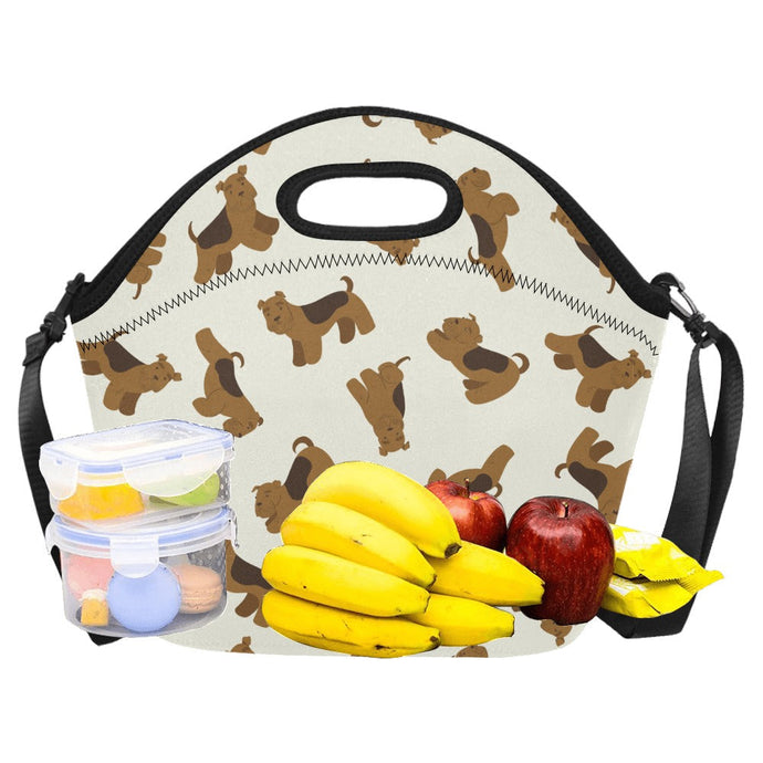Playful Airedale Terrier Love Neoprene Lunch Bag-1