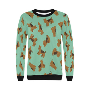 Playful Airedale Terrier Love Sweatshirt for Women-23