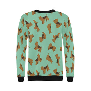 Playful Airedale Terrier Love Sweatshirt for Women-24