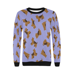 Playful Airedale Terrier Love Sweatshirt for Women-25