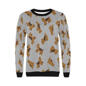 Playful Airedale Terrier Love Sweatshirt for Women-30