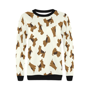 Playful Airedale Terrier Love Sweatshirt for Women-3