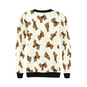 Playful Airedale Terrier Love Sweatshirt for Women-4