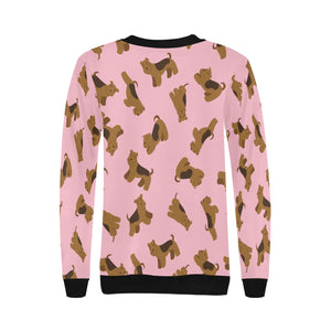 Playful Airedale Terrier Love Sweatshirt for Women-7