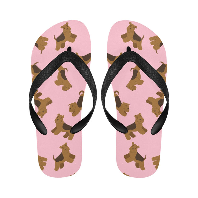 Playful Airedale Terrier Love Unisex Slippers-6