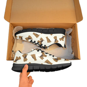 Playful Airedale Terrier Love Women's Breathable Sneakers-4