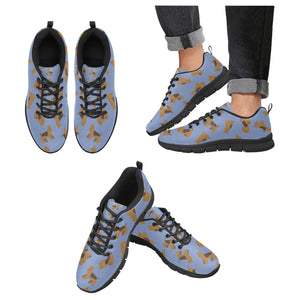 Playful Airedale Terrier Love Women's Breathable Sneakers-CornflowerBlue-US13-25