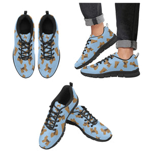 Playful Airedale Terrier Love Women's Breathable Sneakers-LightSkyBlue-US13-18