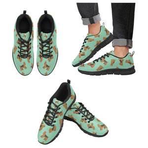 Playful Airedale Terrier Love Women's Breathable Sneakers-MediumAquaMarine-US13-29