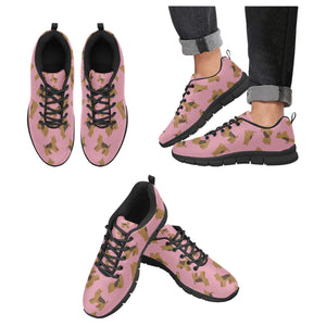 Playful Airedale Terrier Love Women's Breathable Sneakers-PaleVioletRed-US13-11
