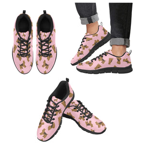 Playful Airedale Terrier Love Women's Breathable Sneakers-Pink-US13-5