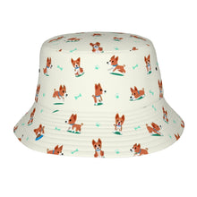 Load image into Gallery viewer, Playful Basenji Love Bull Terrier Bucket Hat-Hats &amp; Caps-Accessories,Basenji,Dog Dad Gifts,Dog Mom Gifts,Hats-Ivory White-One Size-9