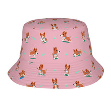 Load image into Gallery viewer, Playful Basenji Love Bull Terrier Bucket Hat-Hats &amp; Caps-Accessories,Basenji,Dog Dad Gifts,Dog Mom Gifts,Hats-Light Pink-One Size-41