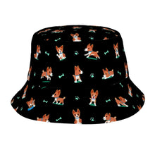 Load image into Gallery viewer, Playful Basenji Love Bull Terrier Bucket Hat-Hats &amp; Caps-Accessories,Basenji,Dog Dad Gifts,Dog Mom Gifts,Hats-Midnight Black-One Size-33