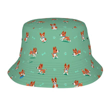 Load image into Gallery viewer, Playful Basenji Love Bull Terrier Bucket Hat-Hats &amp; Caps-Accessories,Basenji,Dog Dad Gifts,Dog Mom Gifts,Hats-Mint Green-One Size-49