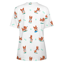 Load image into Gallery viewer, Playful Basenji Love Soft All Over Print Women&#39;s Cotton T-Shirt - 4 Colors-Apparel-Apparel, Basenji, Shirt, T Shirt-6