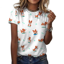 Load image into Gallery viewer, Playful Basenji Love Soft All Over Print Women&#39;s Cotton T-Shirt - 4 Colors-Apparel-Apparel, Basenji, Shirt, T Shirt-7