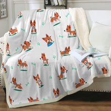 Load image into Gallery viewer, Playful Basenji Love Soft Warm Fleece Blankets - 4 Colors-Blanket-Basenji, Blankets, Home Decor-Ivory-Small-2