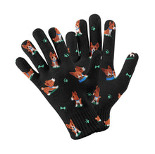 Load image into Gallery viewer, Playful Basenji Love Touch Screen Gloves-Accessories-Accessories, Basenji, Dog Dad Gifts, Dog Mom Gifts, Gloves-Black-4