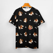 Load image into Gallery viewer, Playful Basset Hound Love All Over Print Women&#39;s Cotton T-Shirt - 4 Colors-Apparel-Apparel, Basset Hound, Shirt, T Shirt-3