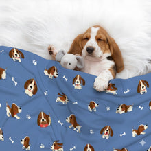 Load image into Gallery viewer, Playful Basset Hound Love Blanket for Dog-Pet Furniture-Basset Hound,Blankets,Home Decor-1