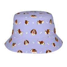 Load image into Gallery viewer, Playful Basset Hound Love Bucket Hat-Hats &amp; Caps-Accessories,Basset Hound,Dog Dad Gifts,Dog Mom Gifts,Hats-Lavender Purple-One Size-1