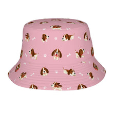 Load image into Gallery viewer, Playful Basset Hound Love Bucket Hat-Hats &amp; Caps-Accessories,Basset Hound,Dog Dad Gifts,Dog Mom Gifts,Hats-Light Pink-One Size-9