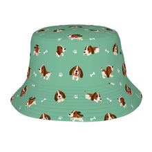Load image into Gallery viewer, Playful Basset Hound Love Bucket Hat-Hats &amp; Caps-Accessories,Basset Hound,Dog Dad Gifts,Dog Mom Gifts,Hats-Mint Green-One Size-33