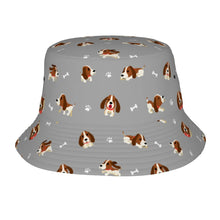 Load image into Gallery viewer, Playful Basset Hound Love Bucket Hat-Hats &amp; Caps-Accessories,Basset Hound,Dog Dad Gifts,Dog Mom Gifts,Hats-Parisian Gray-One Size-17