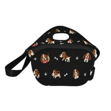 Load image into Gallery viewer, Playful Basset Hound Love Neoprene Lunch Bag-15