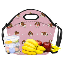 Load image into Gallery viewer, Playful Basset Hound Love Neoprene Lunch Bag-3