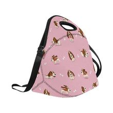 Load image into Gallery viewer, Playful Basset Hound Love Neoprene Lunch Bag-4