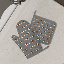 Load image into Gallery viewer, Playful Basset Hound Love Oven Mitts and Pot Holder Set-Kitchen Decor-Accessories,Basset Hound,Dog Mom Gifts-3