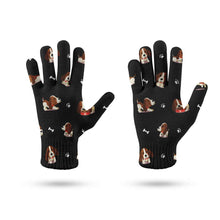 Load image into Gallery viewer, Playful Basset Hound Love Touch Screen Gloves-Accessories-Accessories, Basset Hound, Dog Dad Gifts, Dog Mom Gifts, Gloves-11