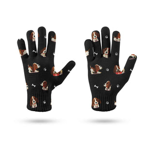 Playful Basset Hound Love Touch Screen Gloves-Accessories-Accessories, Basset Hound, Dog Dad Gifts, Dog Mom Gifts, Gloves-11