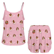 Load image into Gallery viewer, Playful Basset Hound Love Women's Cami and Shorts Pajama Set-10